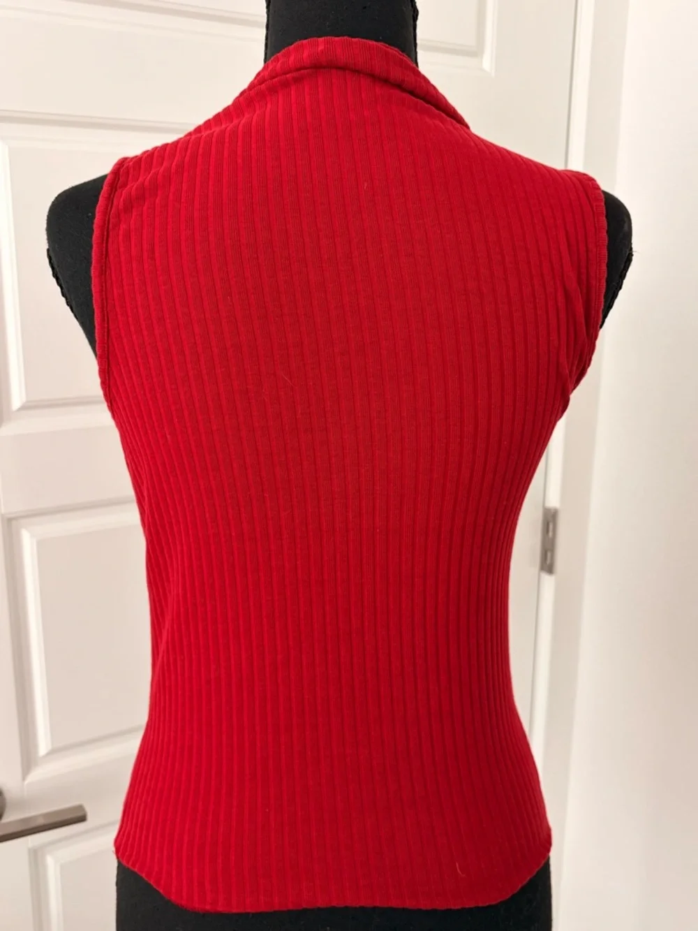 Forever 21 Red Ribbed Mock Neck Tank - Picture 3 of 4